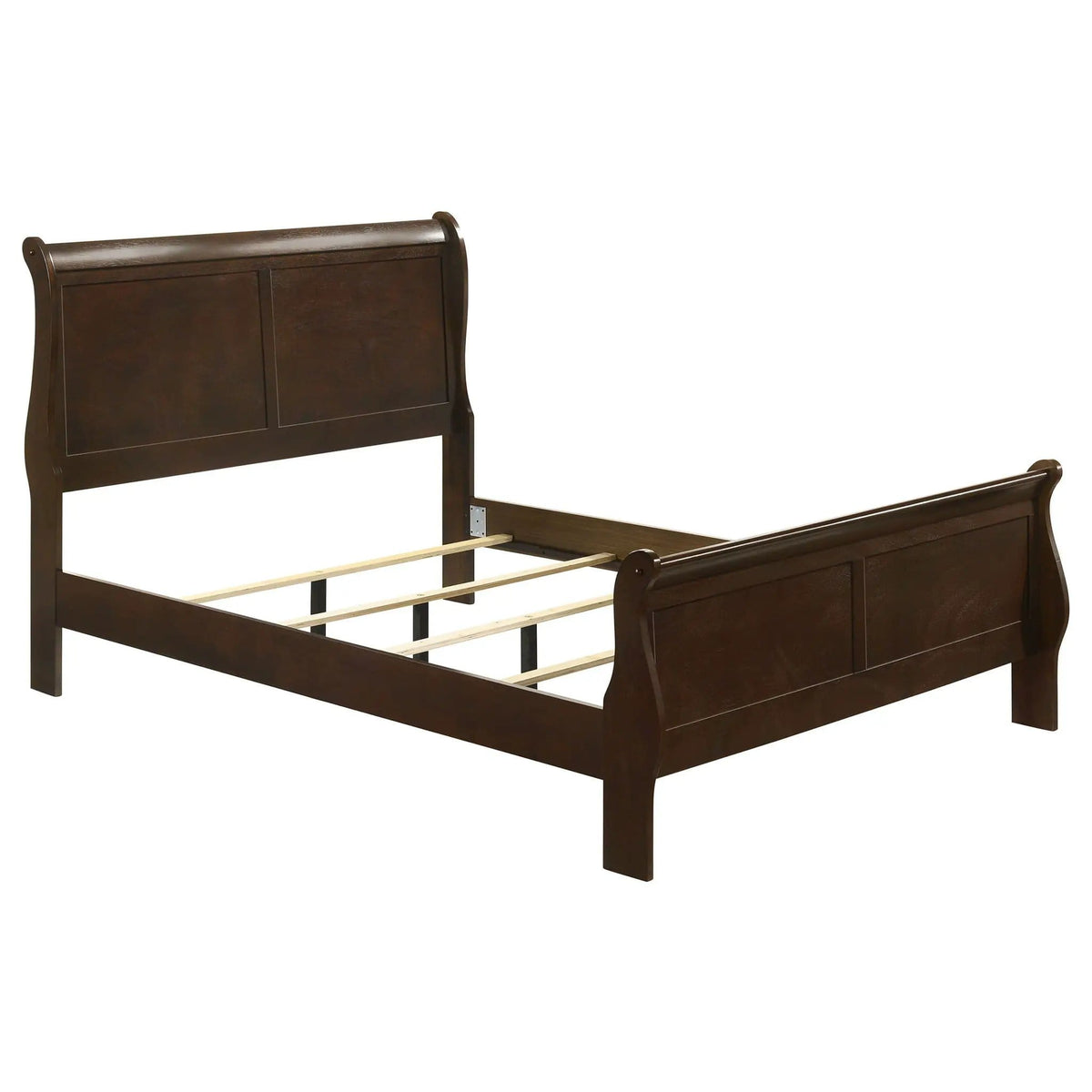Louis Philippe Wood Full Sleigh Bed | 56.25 x 84.5 x 47.25 in | Wood | Cappuccino