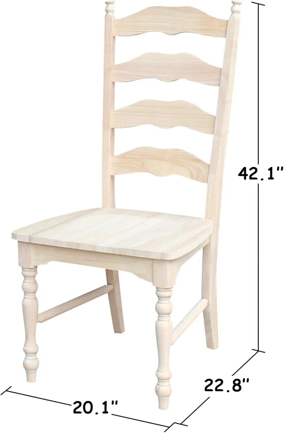 Set Of 2 Maine Ladderback Dining Chairs Unfinished Parawood from PriceLows™