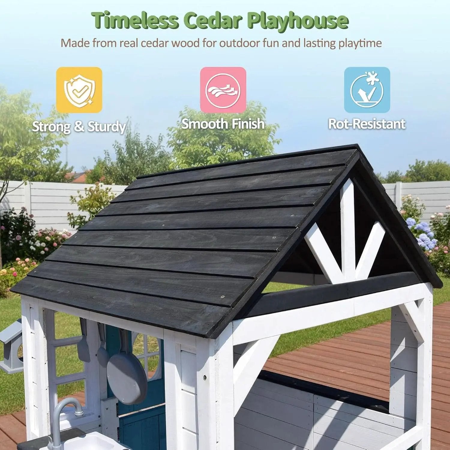 Weatherproof Cedar Outdoor Playhouse With Dutch Door from PriceLows™