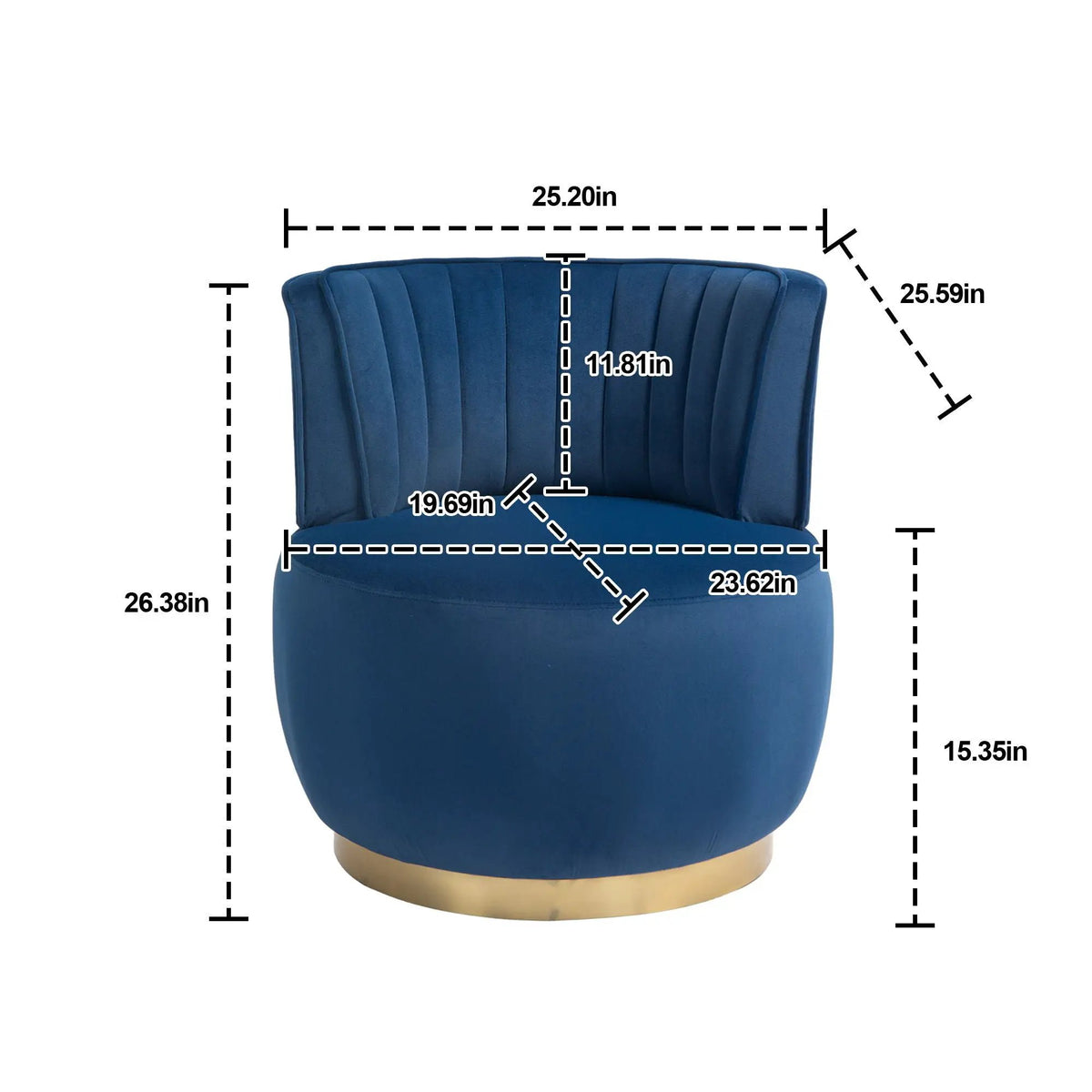 360 Degree Swivel Barrel Chair | Cuddle Accent Sofa Chair | Super Soft Fabric | Wrap-Around Barrel Back