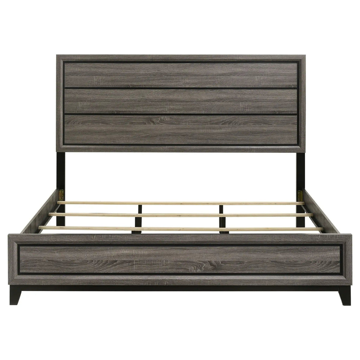 Watson Wood Eastern King Panel Bed Grey | 79.5 x 84.5 x 56.5 in | Rubberwood & Engineered Wood | Oak