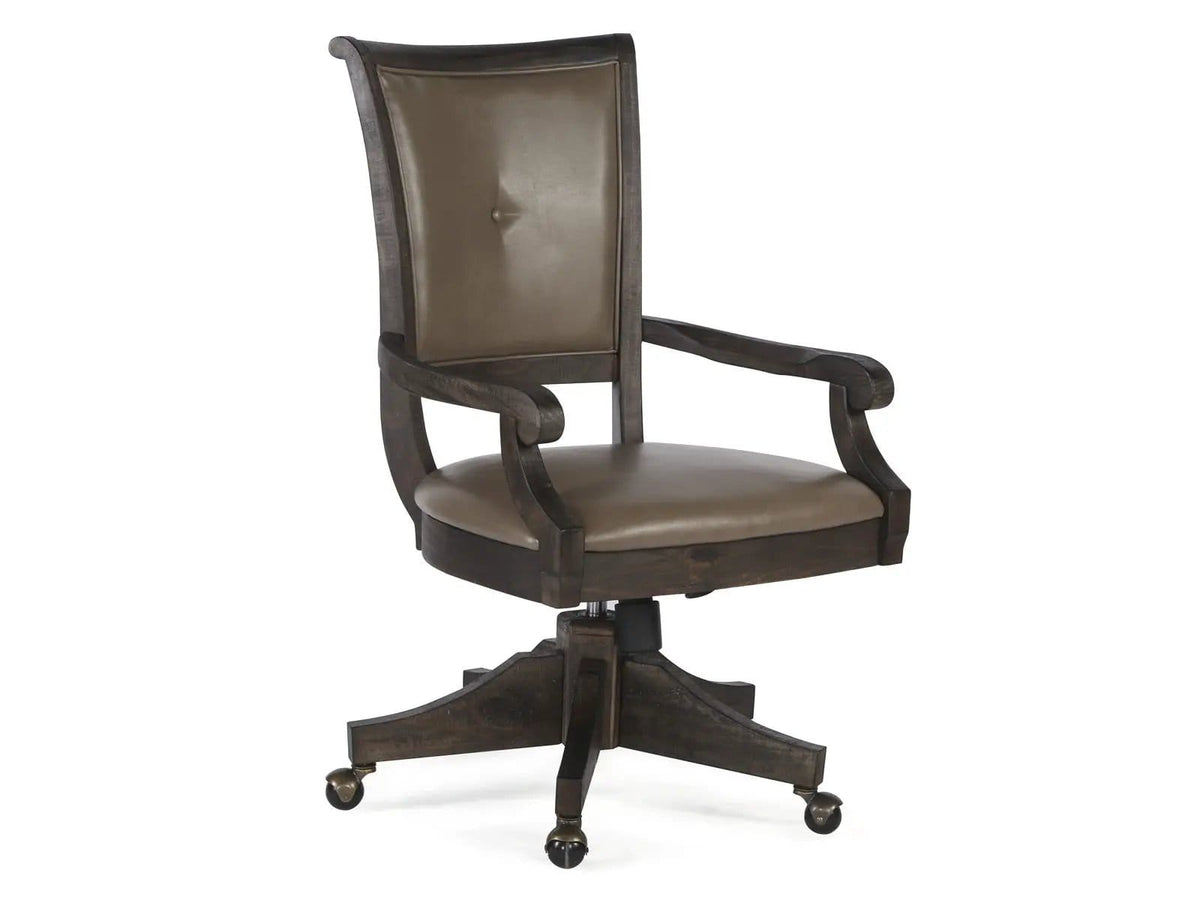 Sutton Place Swivel Chair | 25.75 x 22.5 x 38 in | Veneer | Weathered Charcoal