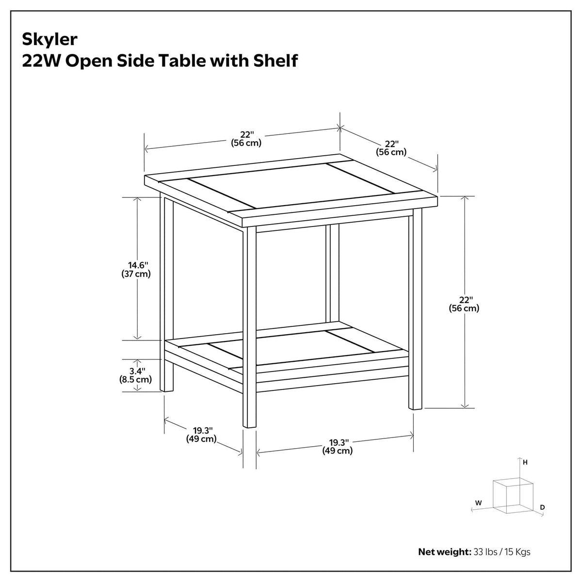 Skyler Handcrafted Multipurpose Table | 22 x 22 x 22 in | Metal | Living Room