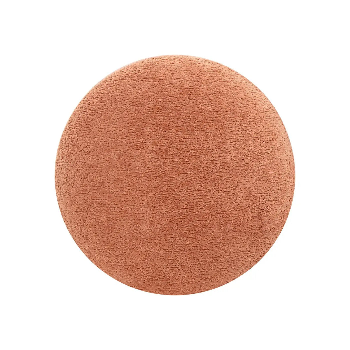 Fuji Mushroom Footstool Ottoman | Faux Shearling Upholstery | 15 Inch Diameter | Compact Size