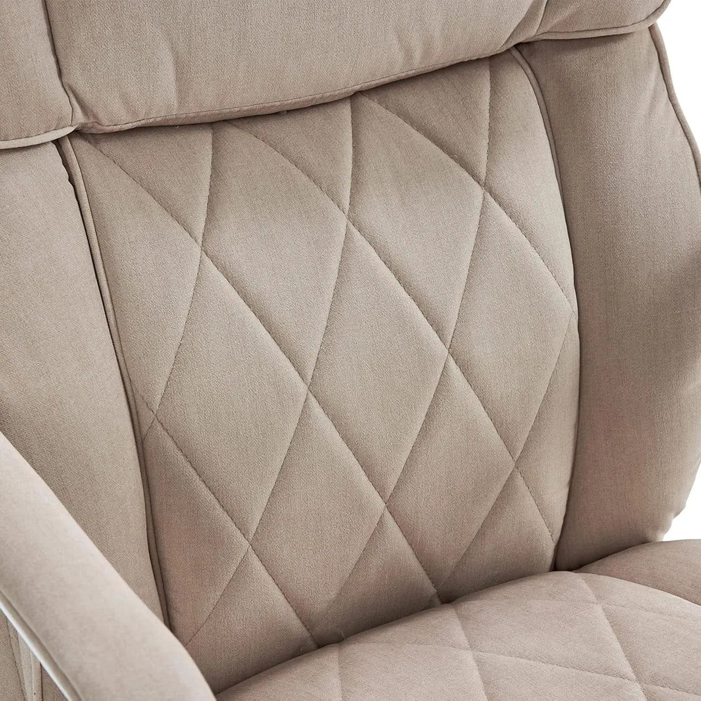 Quilted Leather Executive Office Chair With Lumbar Support Cream from PriceLows™