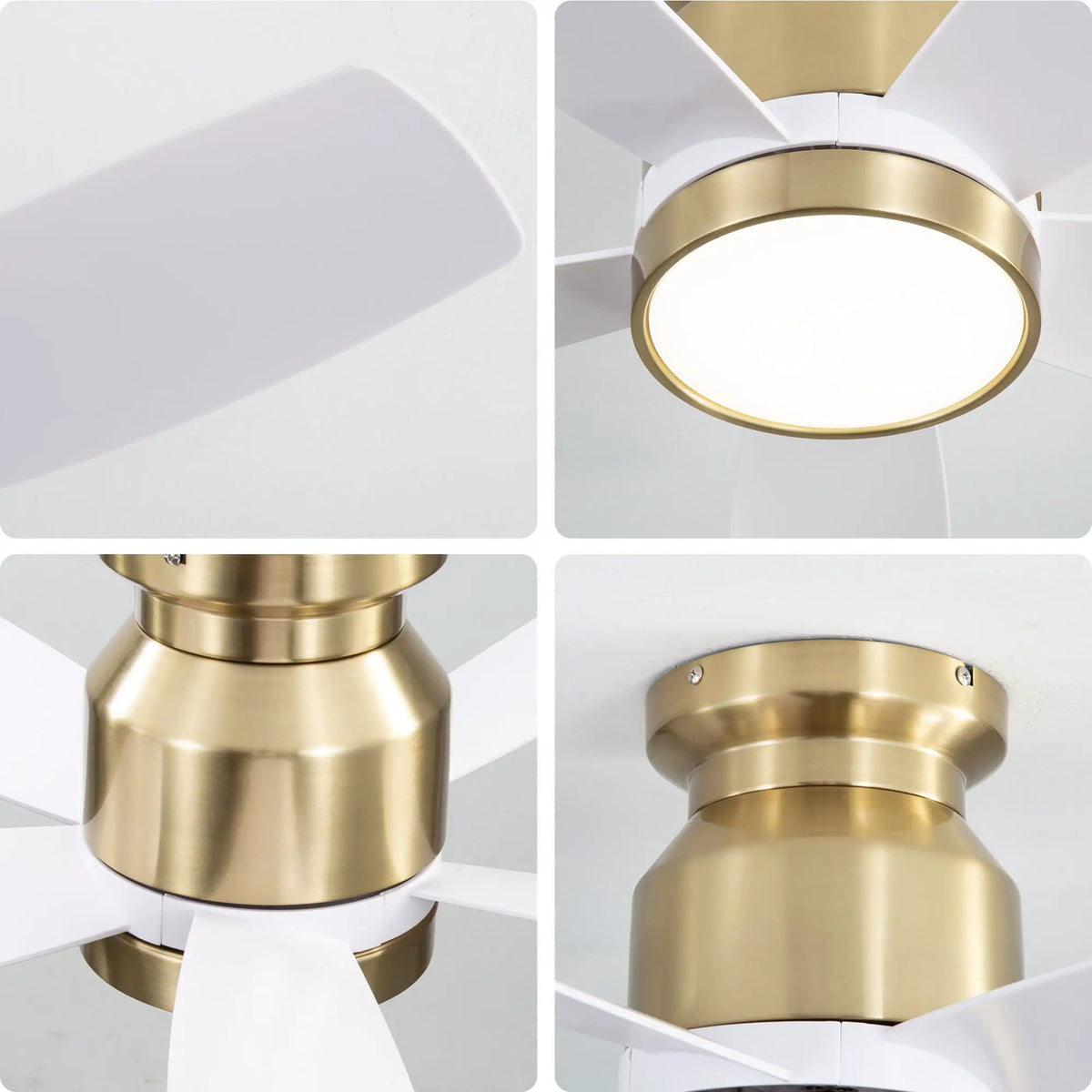 Flush Mount Ceiling Fan | 42 Inch Span | 22W 3CCT LED Light | DC Motor With Remote