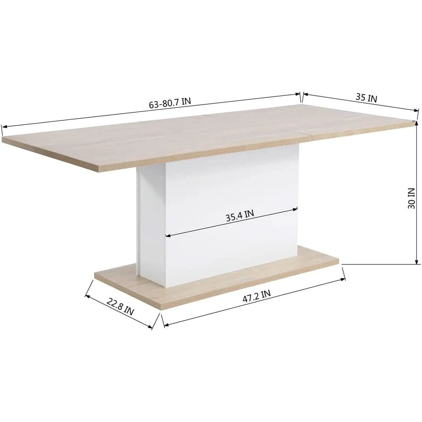 Extensible Dining Table For 4 To 8 People Wooden Top from PriceLows™