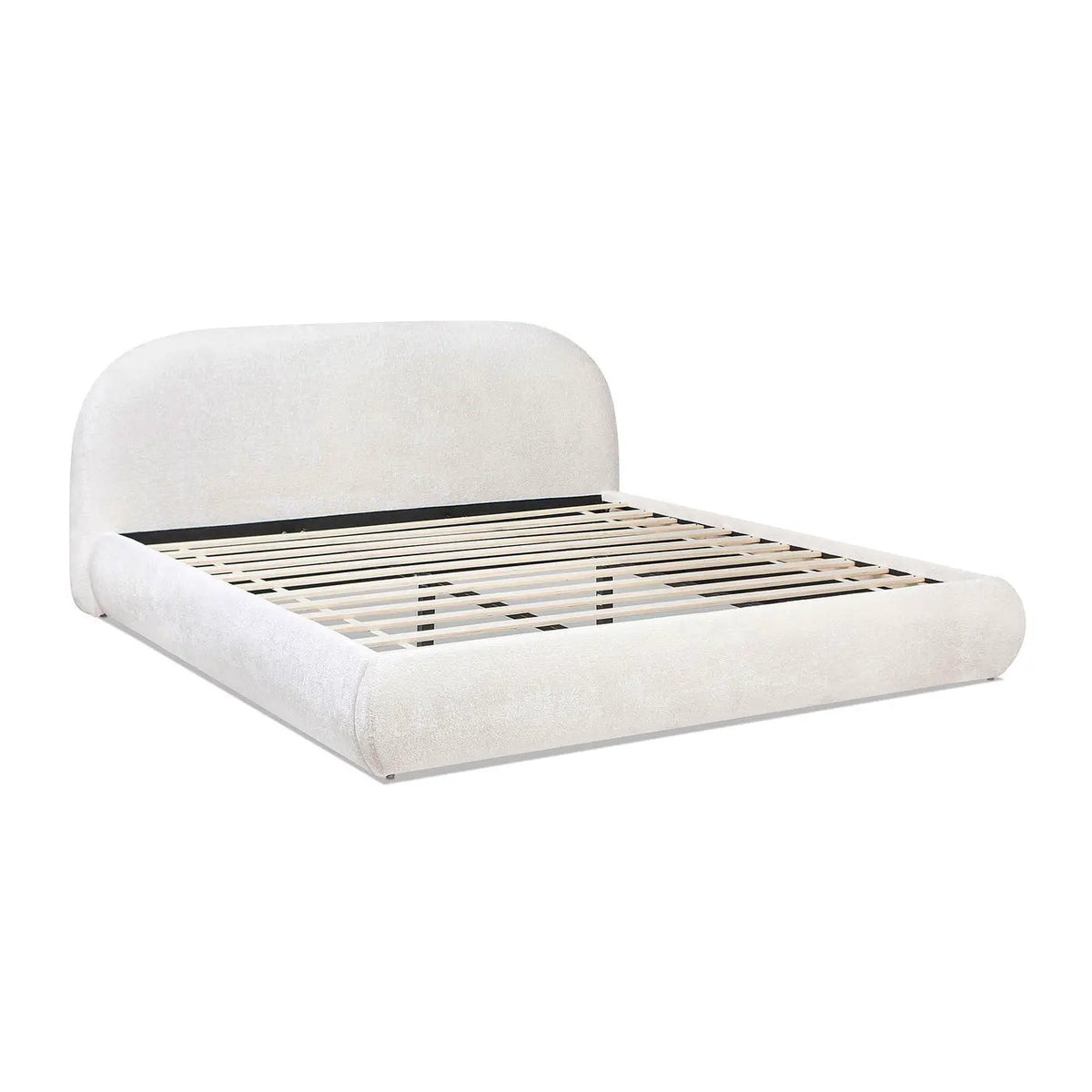 Archie Upholstered Platform Bed | Puffy Arch Headboard | Grounded Design | No Box Spring Needed