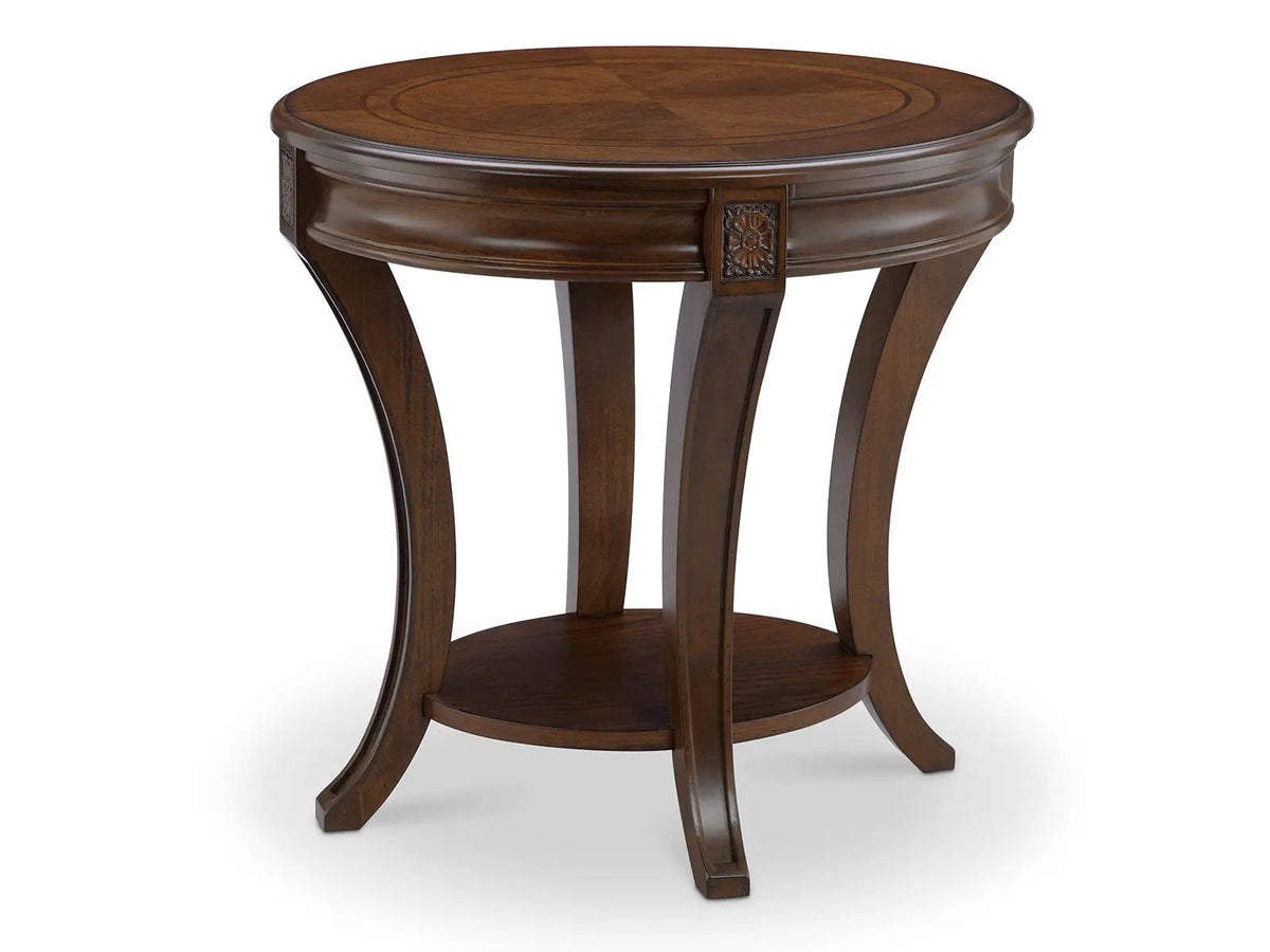 Winslet Oval End Table | Cherry And Walnut Veneers | Warm Cherry Finish | Hardwood Solids