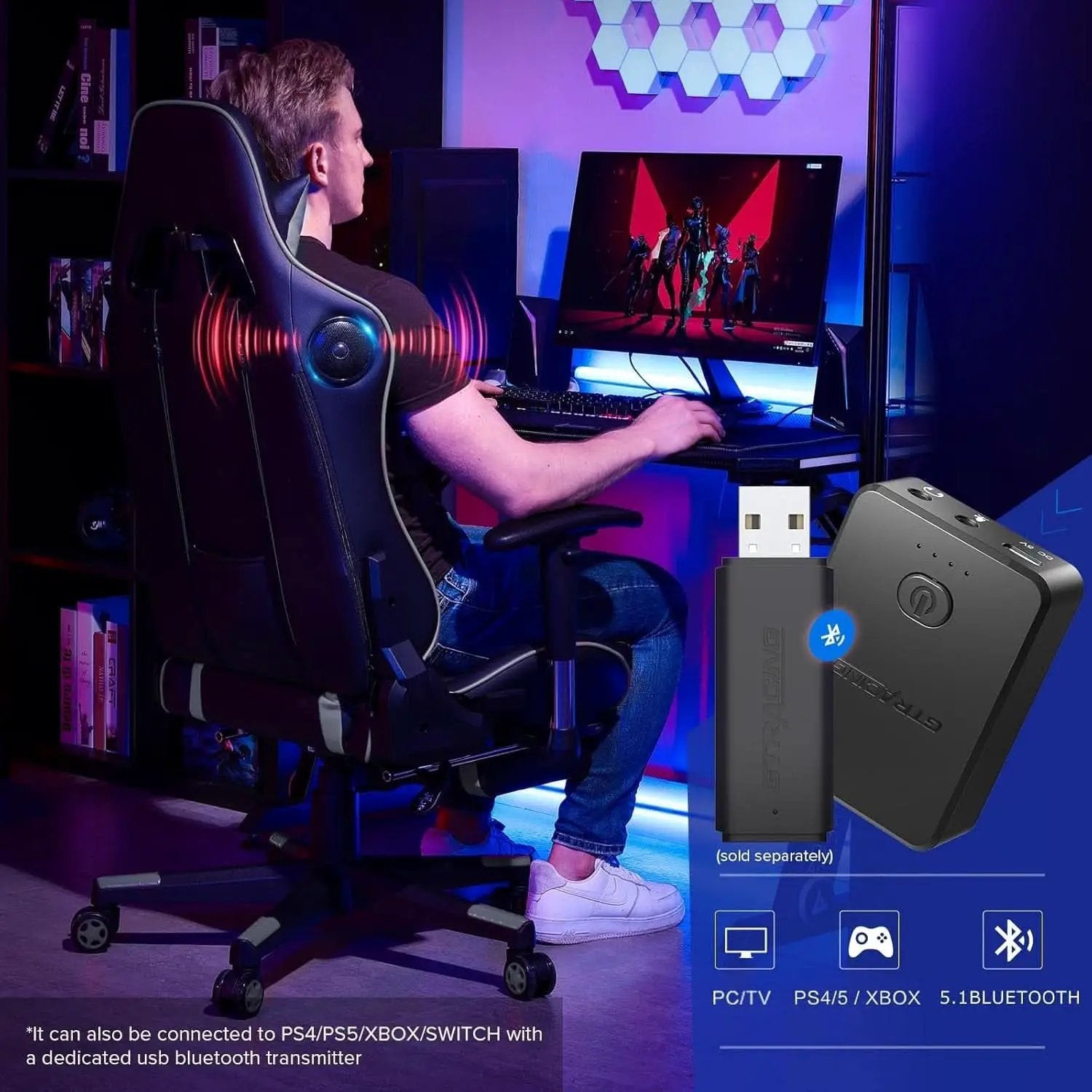 Gray Bluetooth Gaming Chair With Footrest For Home Office from PriceLows™
