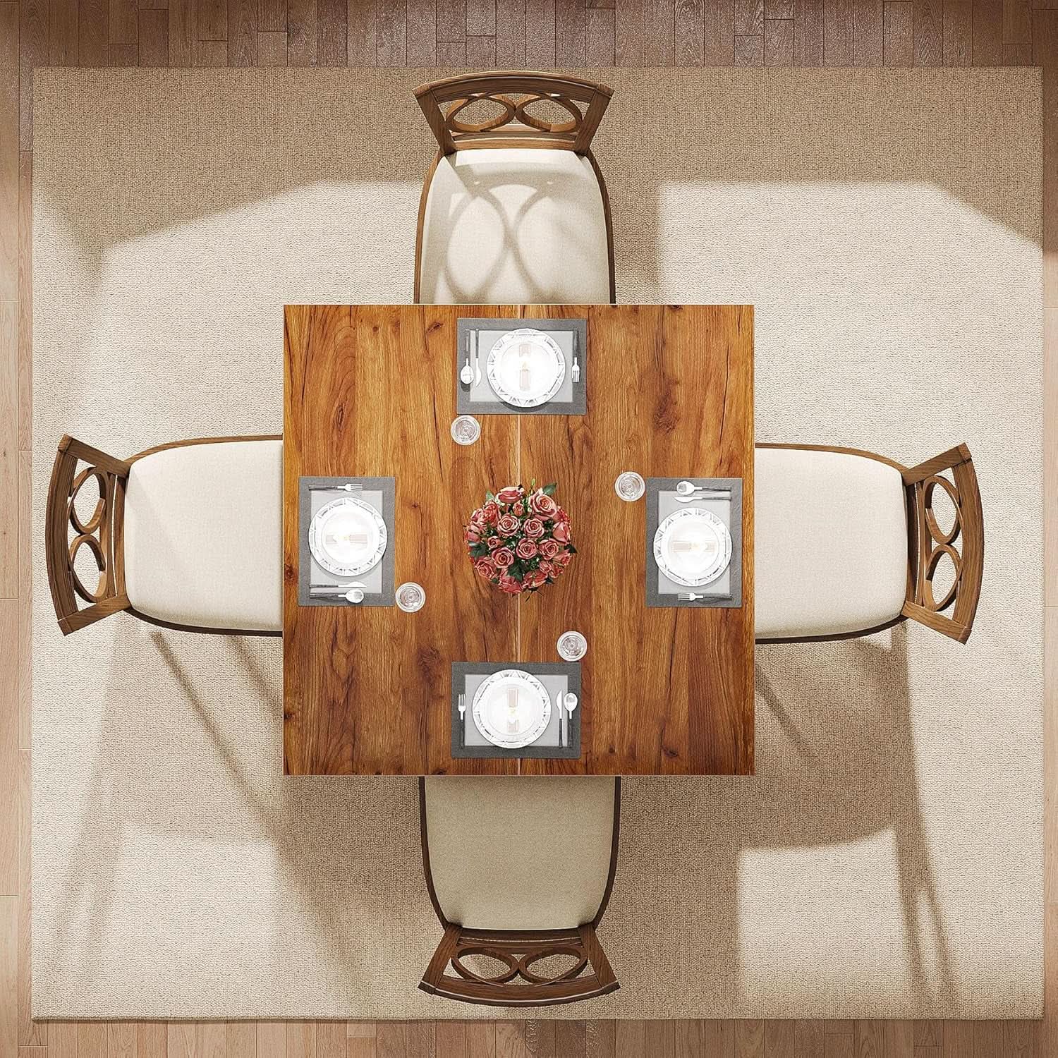Tribesigns 39 Inch Wood Dining Table Rustic Brown Farmhouse from PriceLows™