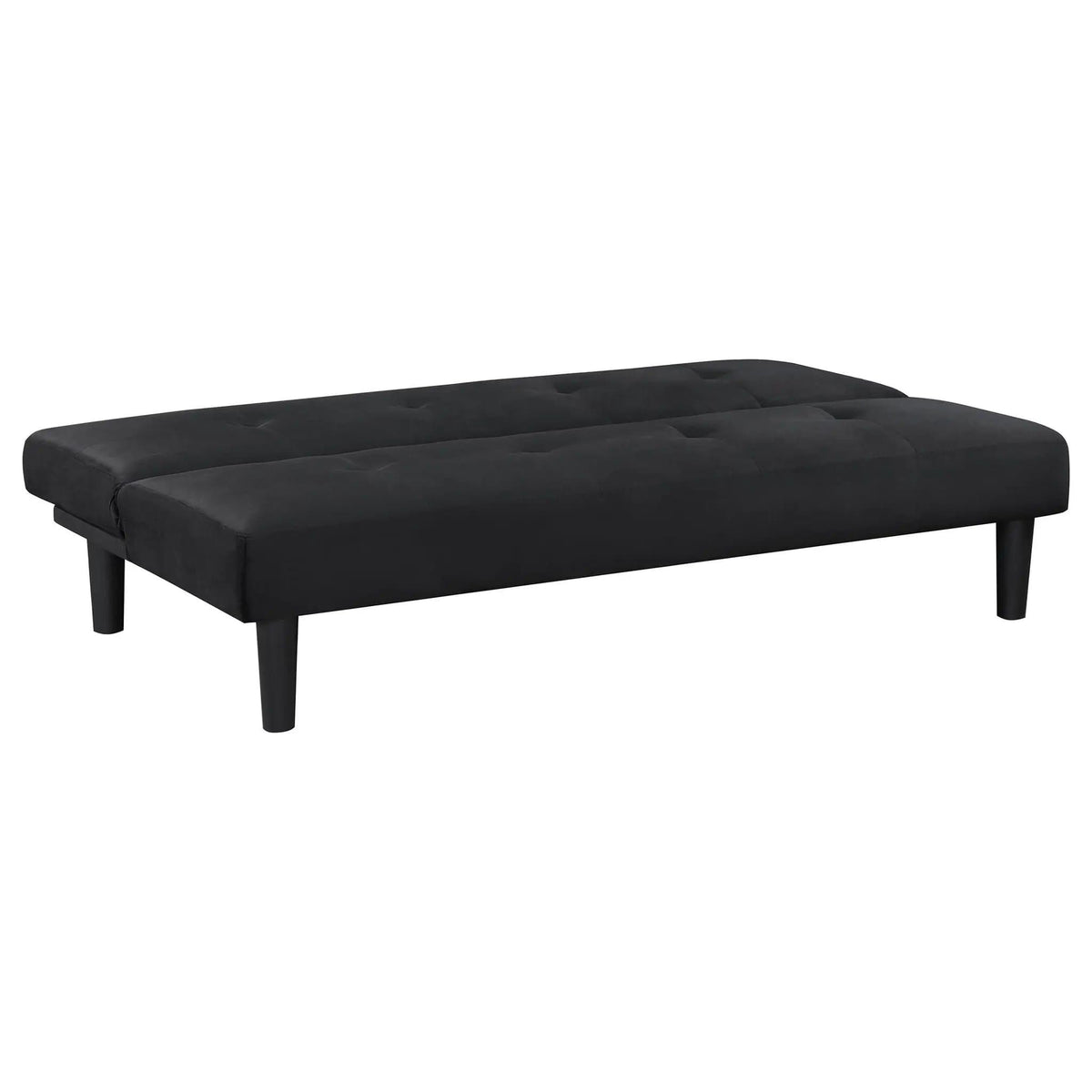 Stanford Upholstered Tufted Convertible Sofa Bed | 65.25 x 32.75 x 29.5 in | Fabric | Black