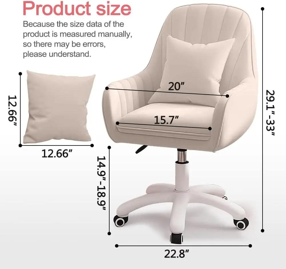 Velvet Mid Back Office Chair With Adjustable Height from PriceLows™