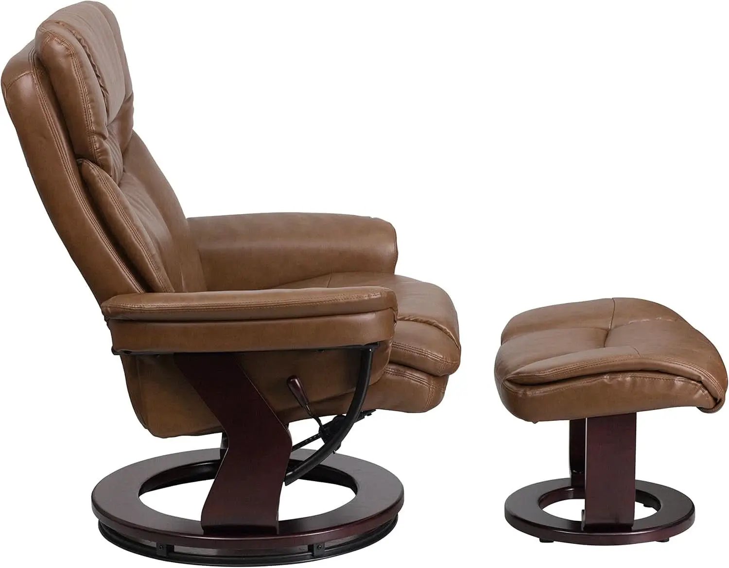 Leathersoft Recliner With Ottoman Palimino Swivel from PriceLows™
