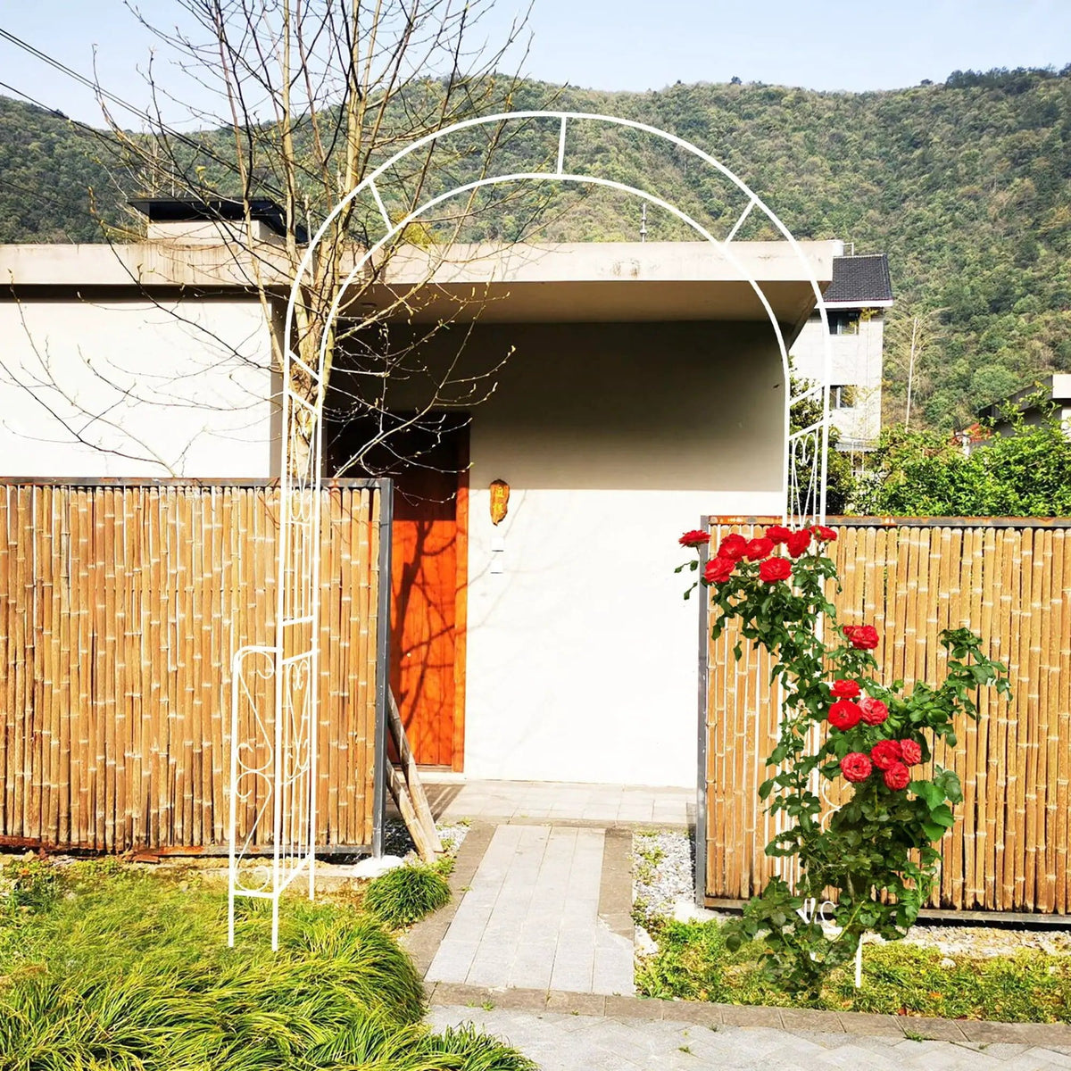 Metal Garden Arch Garden Arbor Trellis Climbing Plants Support Rose Arch Outdoor | 2 Pieces | Metal | Outdoor Living