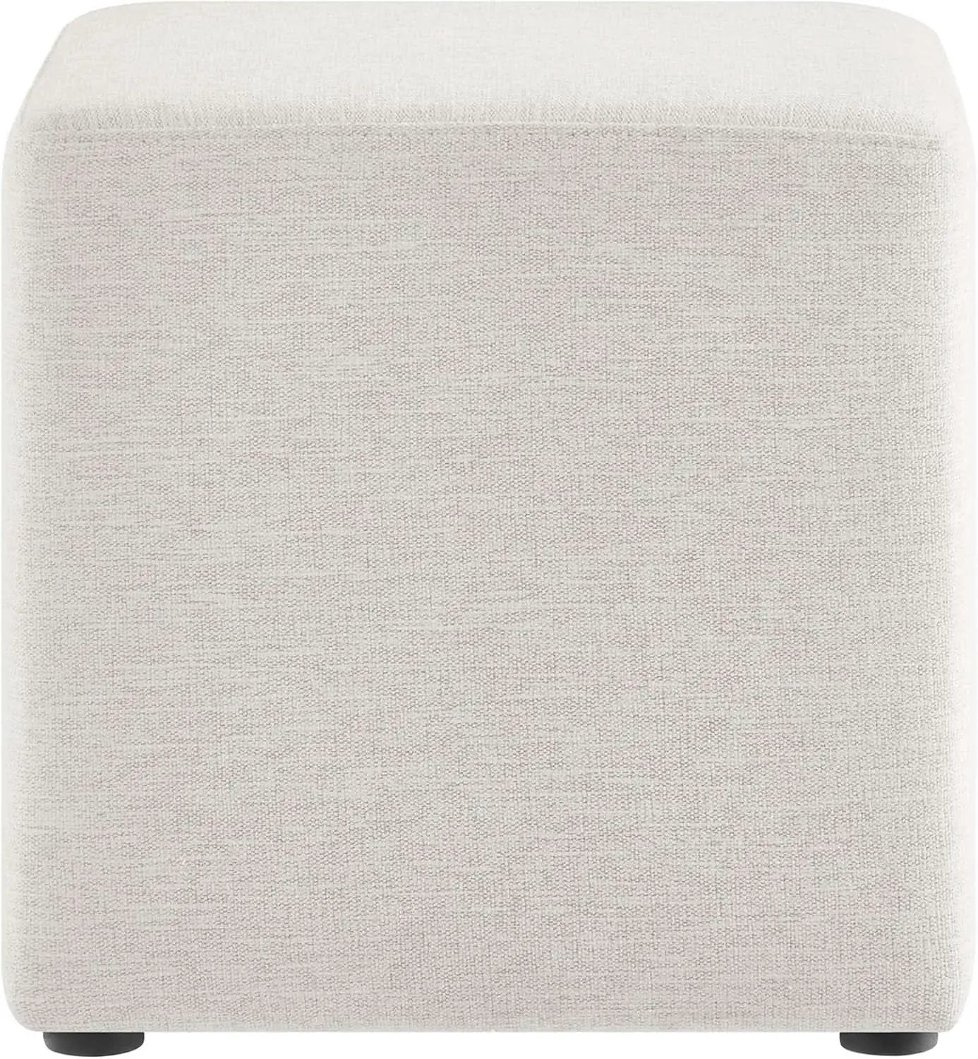Callum 17 Inch Ivory Square Hand crafted Textured Woven Ottoman from PriceLows™