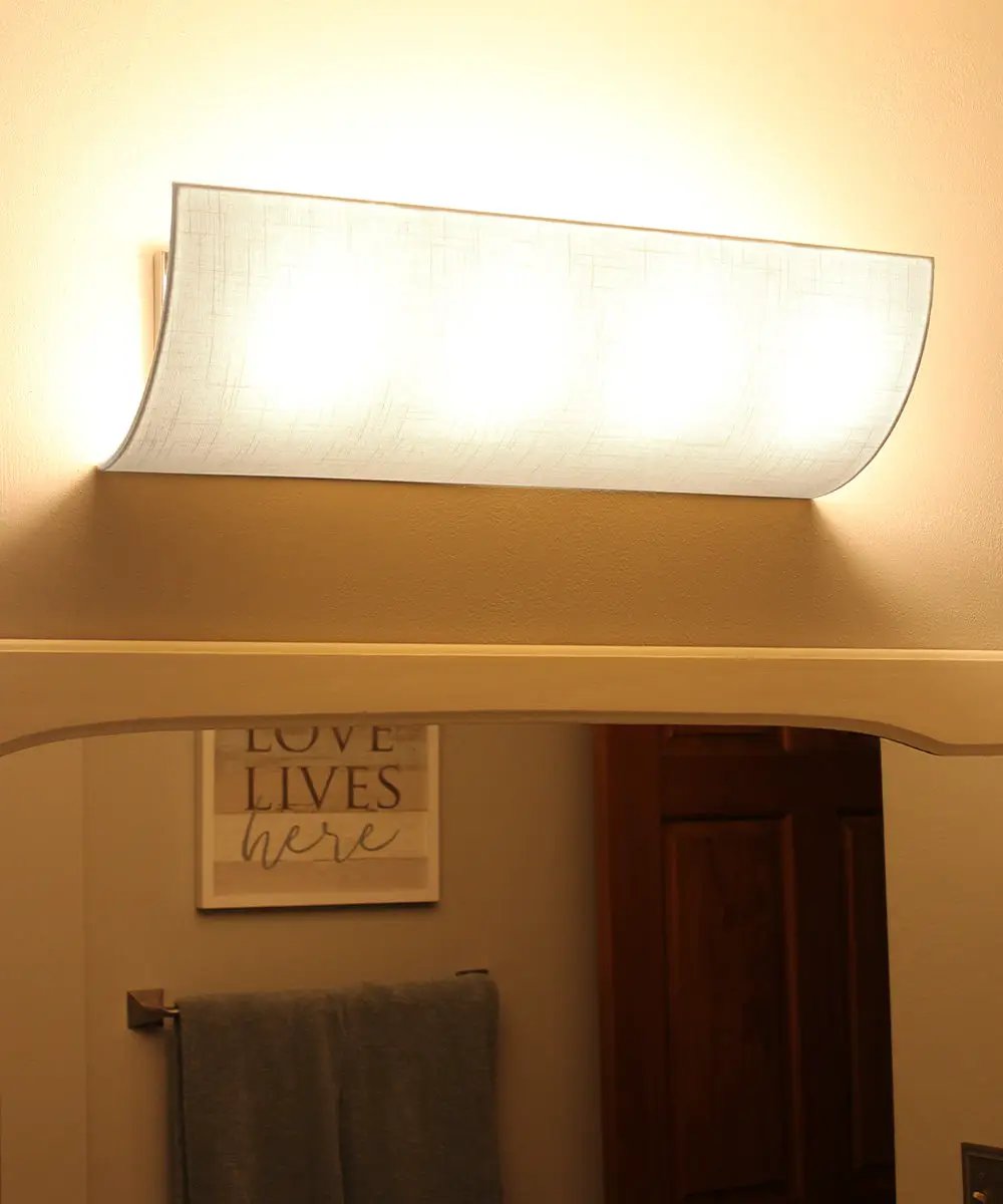 Vanity Light Conversion Kit | 20-Inch Wide | White Linen Shade