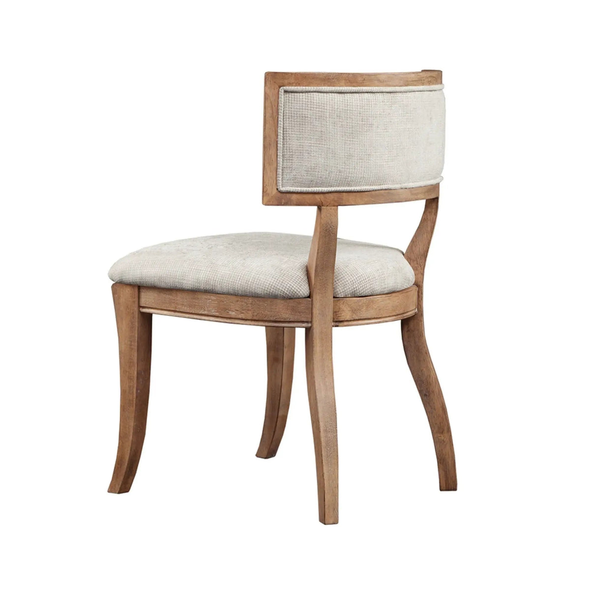 Classic Dining Chairs | Set Of 2 | Curved Back French Antique Style | Beige And Light Natural