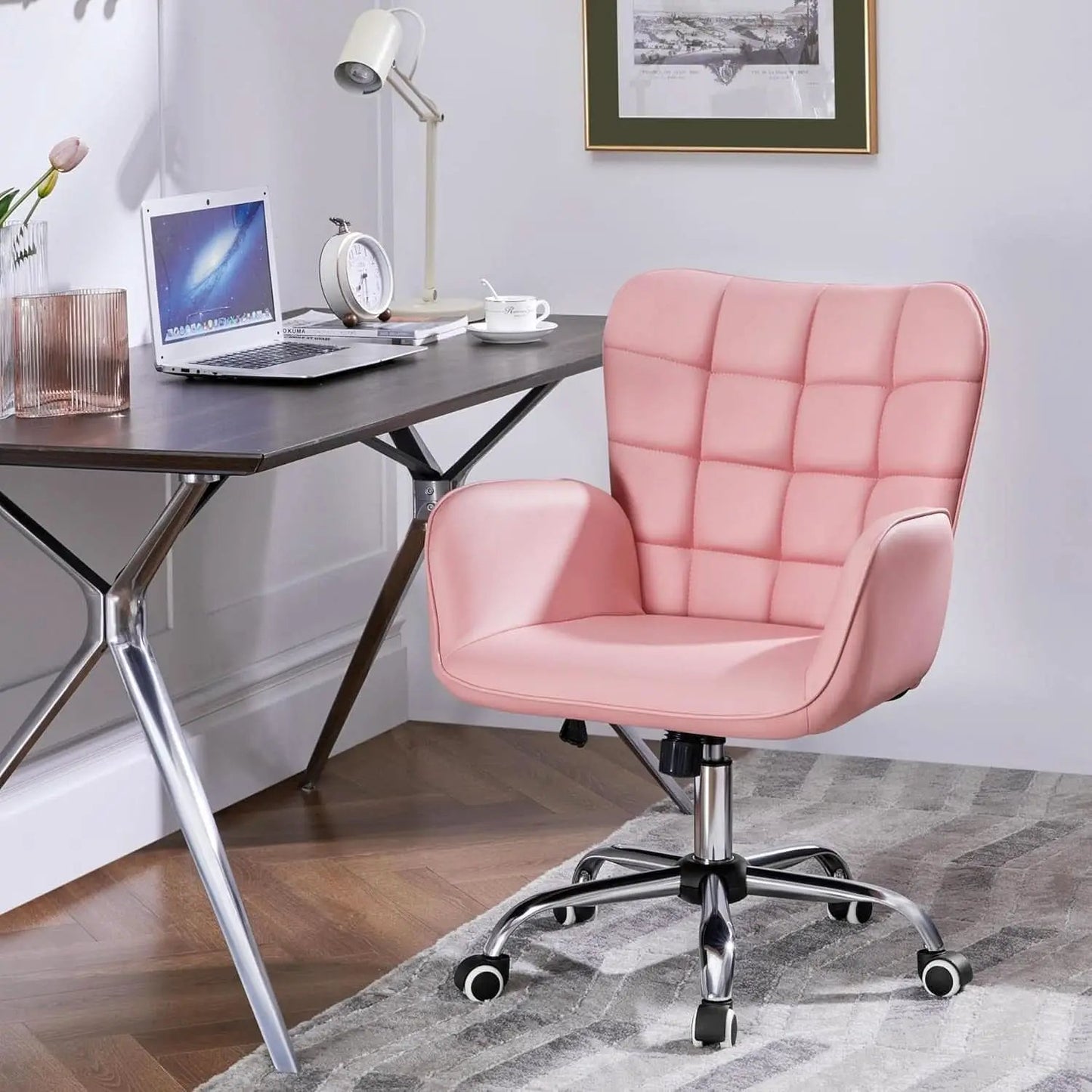 Pink Ergonomic Office Chair With Adjustable Height from PriceLows™