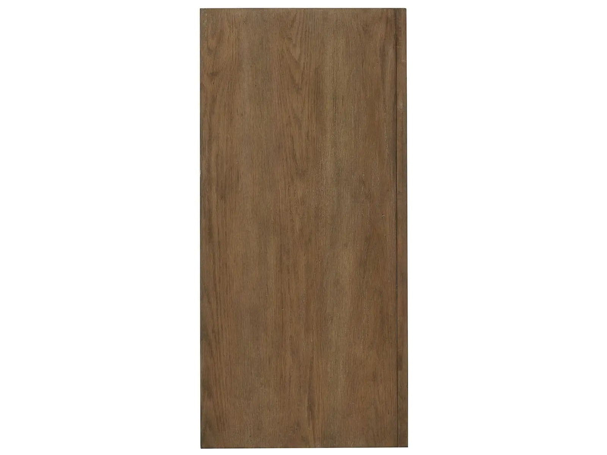 Lindon Drawer Chest | 18 x 38 x 52 in | Oak Veneer & Metal | Belgian Wheat