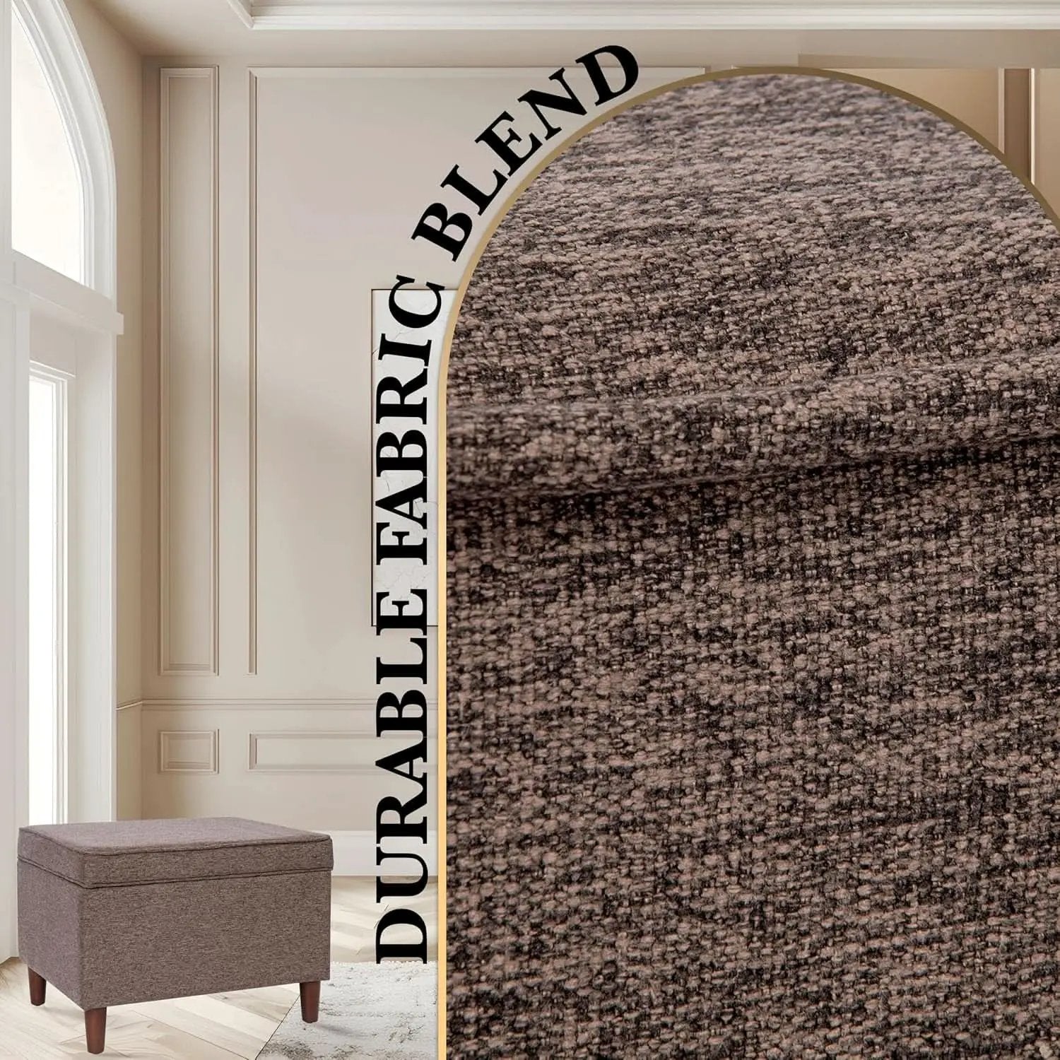 Chocolate Brown Contemporary Storage Ottoman With Lid from PriceLows™