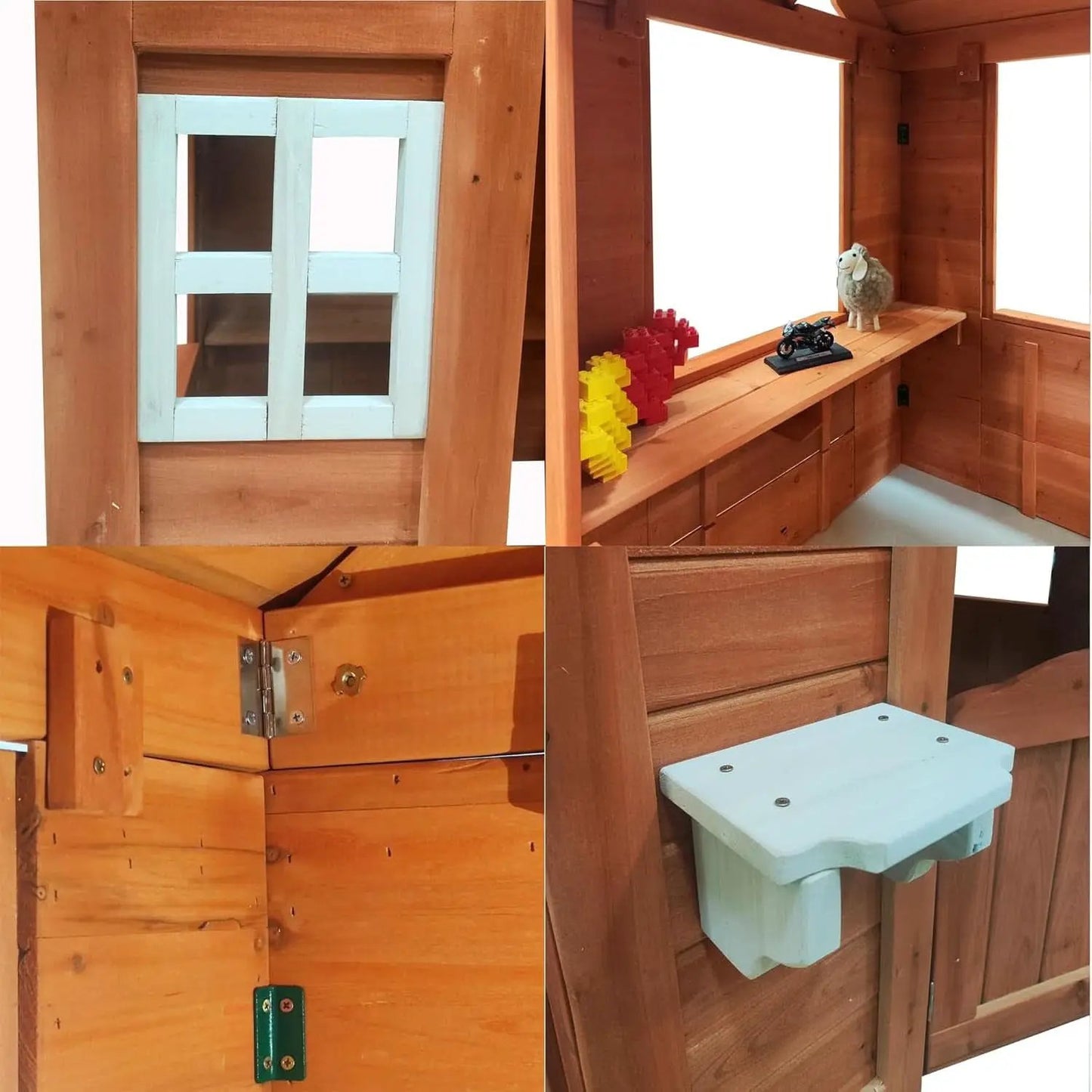 Wooden Outdoor Playhouse With Two Windows Flowerpot from PriceLows™