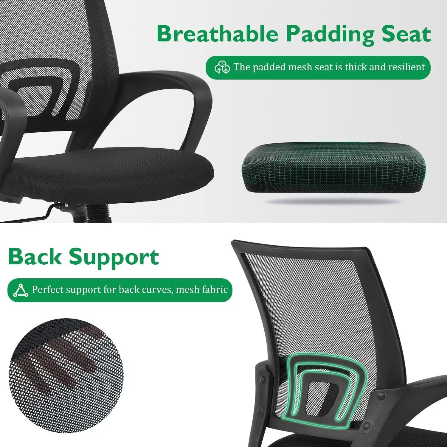 Black 32 Inch Desk And Chair Set For Home Office Use from PriceLows™