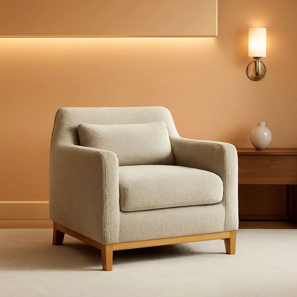Luxurious Sherpa Oversized Accent Chair Camel Plush from PriceLows™