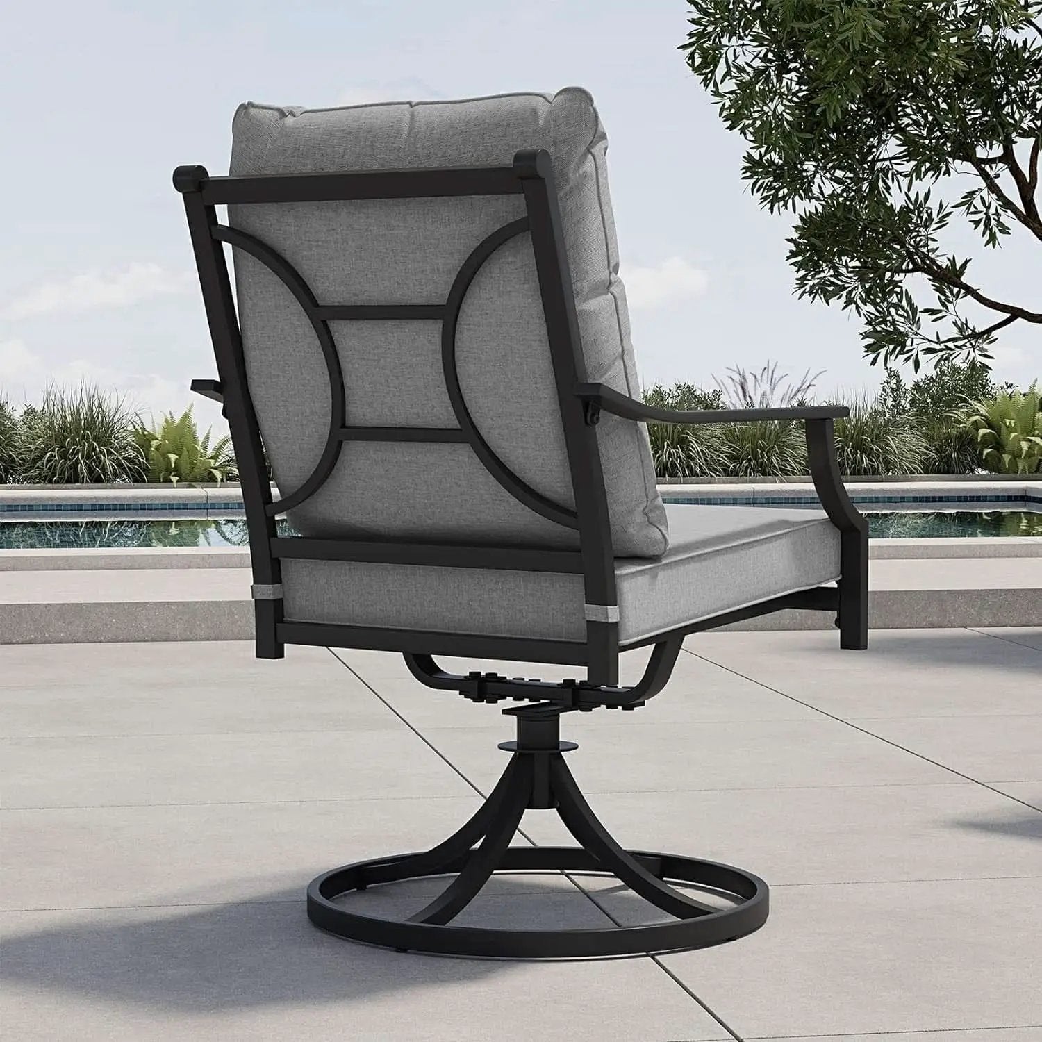7 Piece Patio Dining Set For 6 With Swivel Chairs And Olefin Cushions from PriceLows™