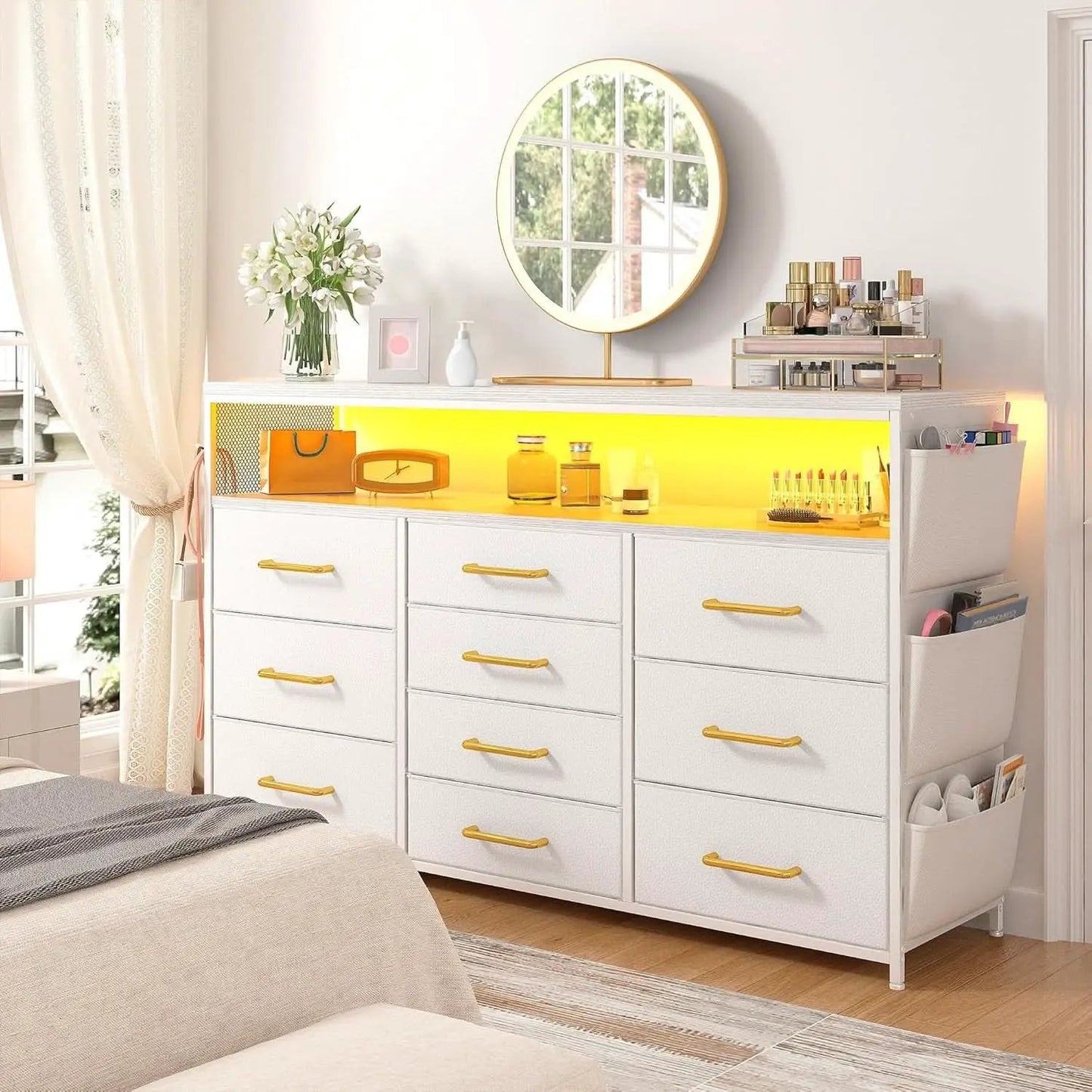 Sturdy Dresser TV Stand For 55 Inch TV With 10 Drawers from PriceLows™