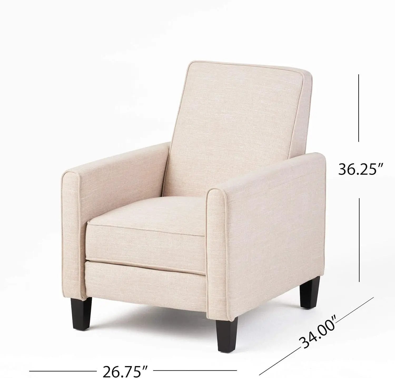 Compact Fabric Recliner Set Of 2 In Beige And Dark Brown from PriceLows™