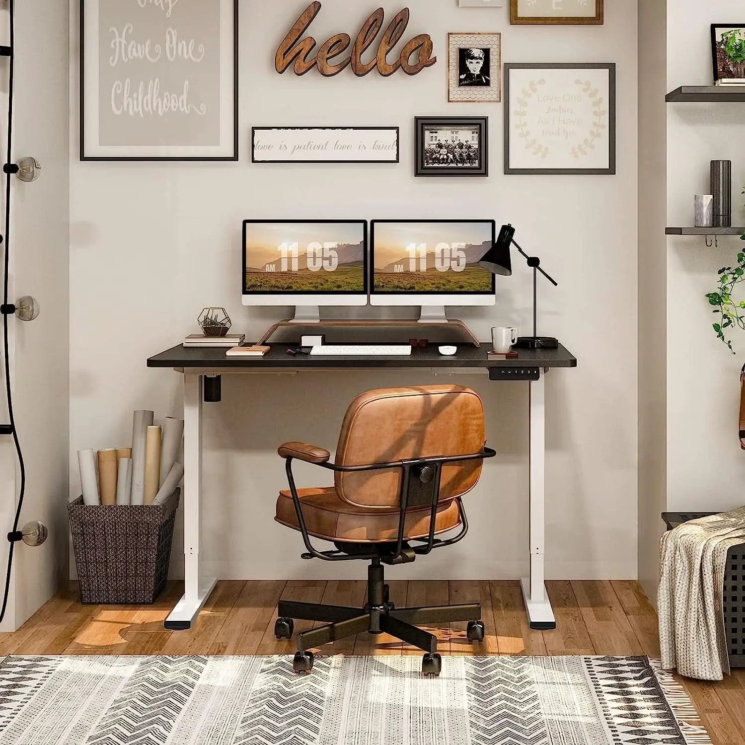 Electric Standing Desk With Memory Controller 55x28 Inches from PriceLows™