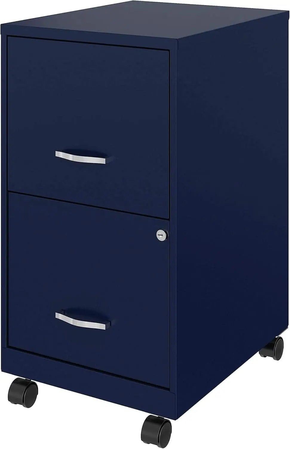 Mobile File Cabinet Navy With Two Locking File Drawers from PriceLows™