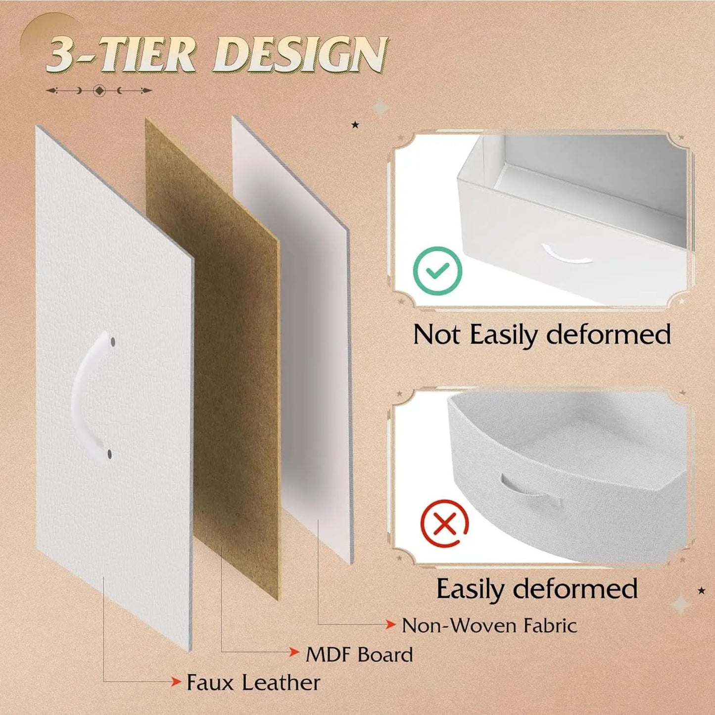 White Dresser With 3 Drawers And Wheels Wood Top Storage from PriceLows™