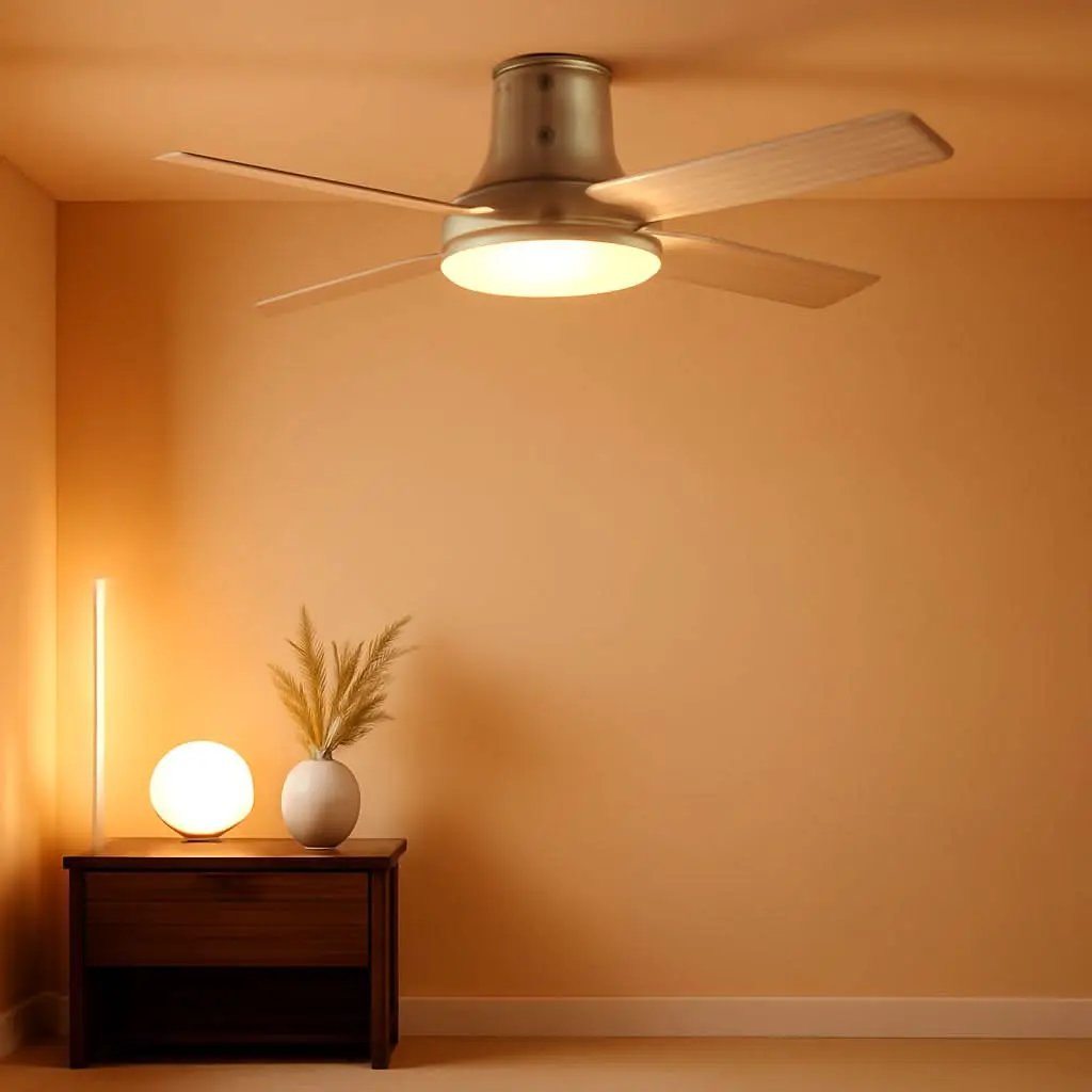 Smart Ceiling Fan 44 Inch Silver With Dimmable LED Light from PriceLows™