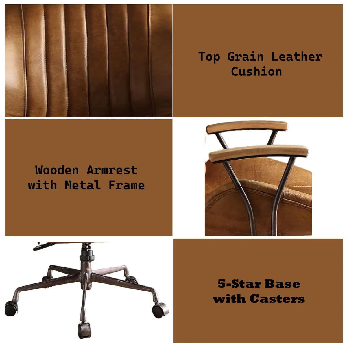 Hamilton Top Grain Office Chair | 28 x 24 x 41 in | Home Office Furniture | Home Office