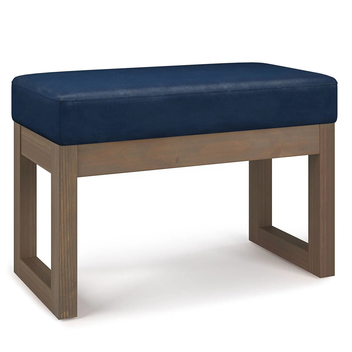 Milltown Upholstered Ottoman Bench | Driftwood Solid Wood Base | Versatile Design | 44.5 Inch Width