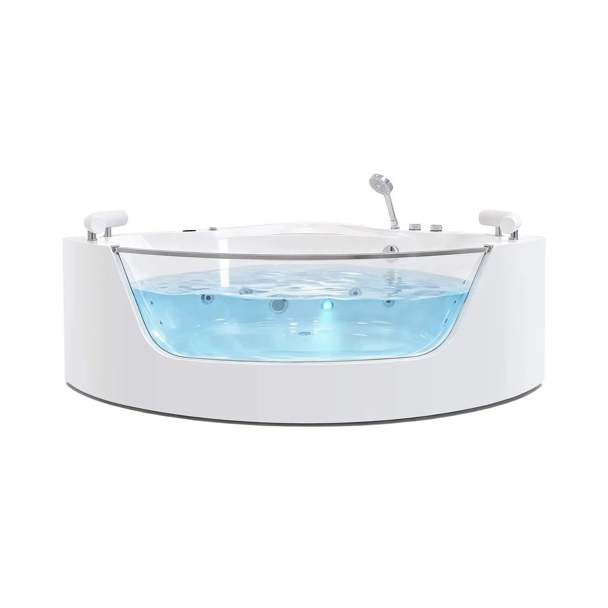 Serenity 59 Inch 2 Person Acrylic Corner Whirlpool 16 Jet Hydromassage Bathtub With | 59 Inch | 2-Person | Bathroom