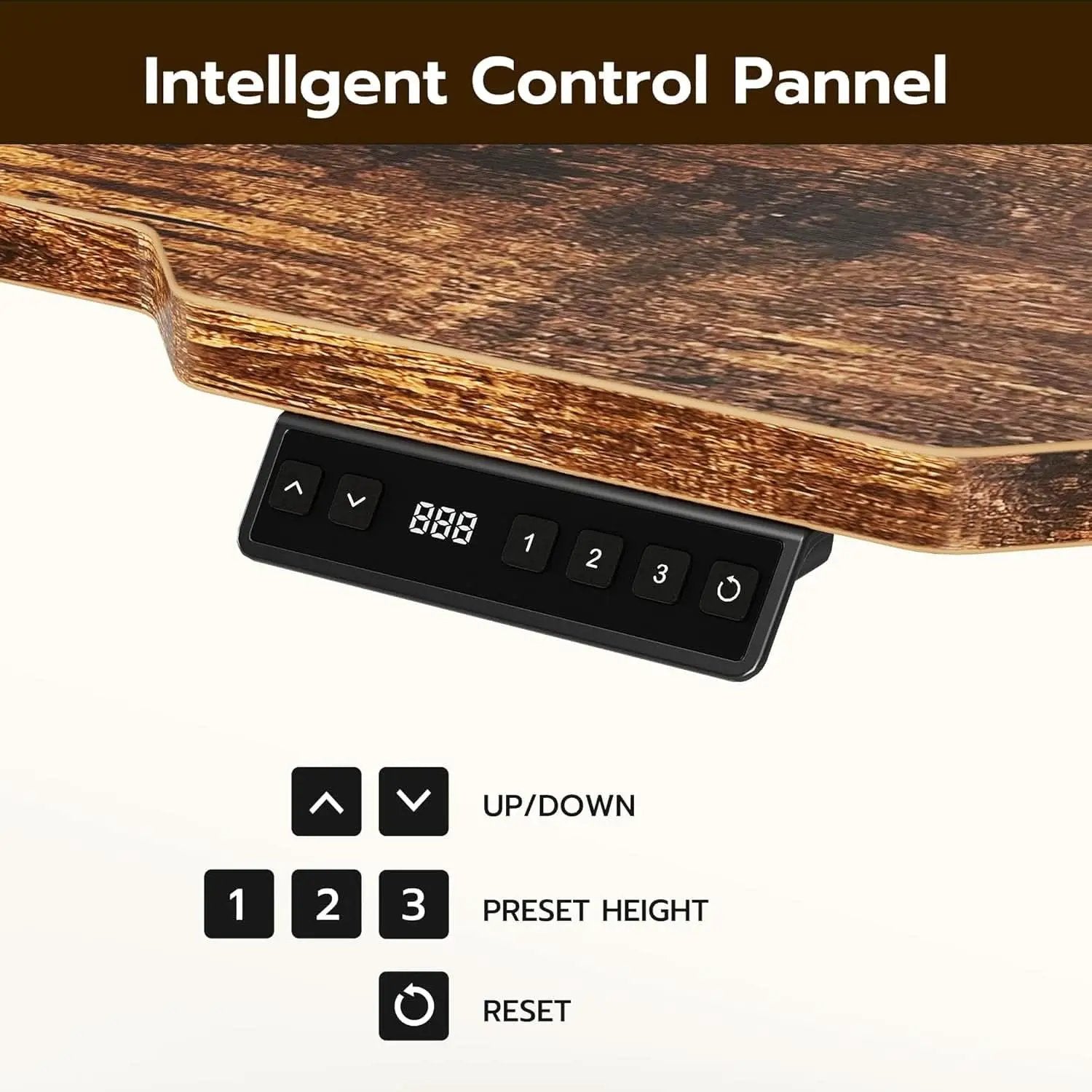 59 Inch Reversible L Shaped Electric Standing Desk Brown from PriceLows™