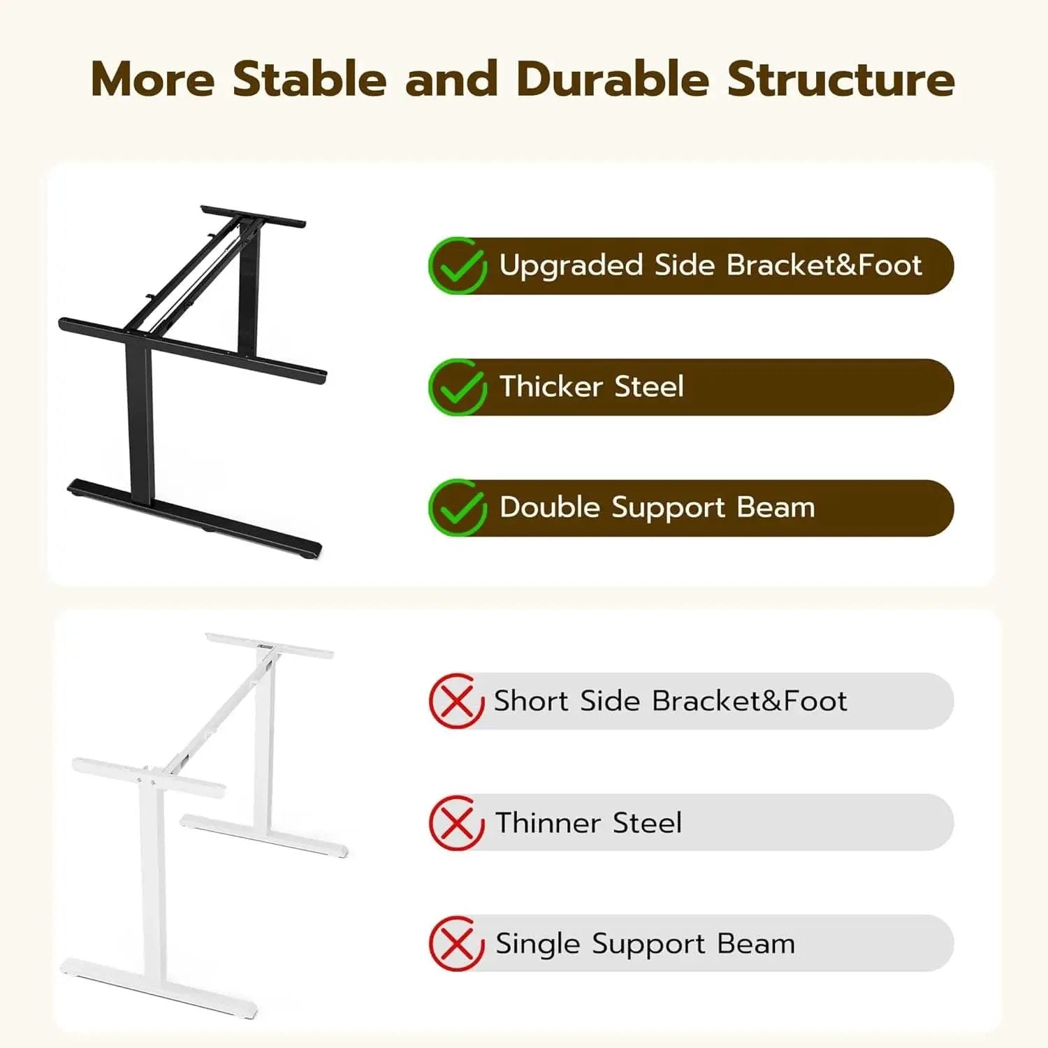 59 Inch Reversible L Shaped Electric Standing Desk Brown from PriceLows™
