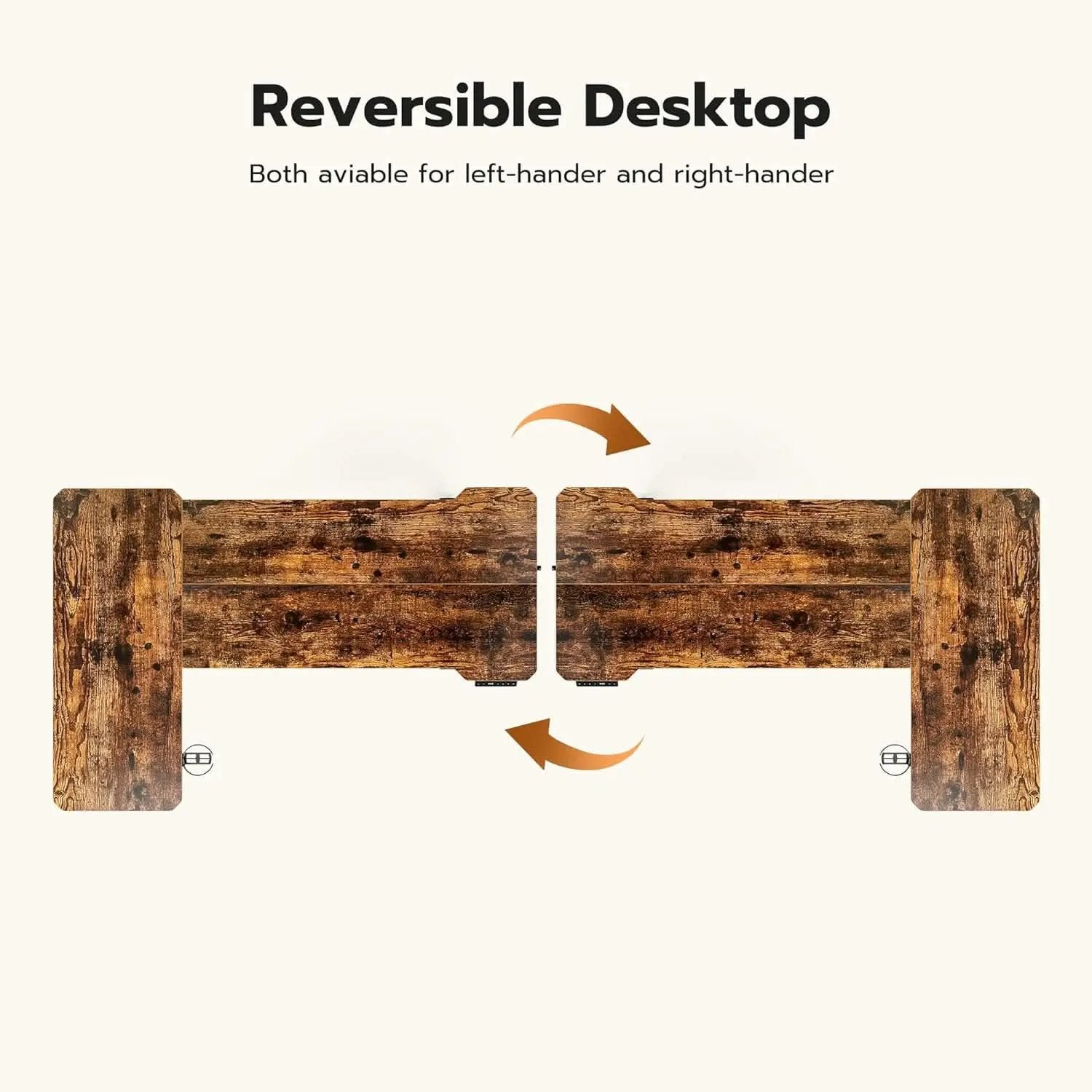 59 Inch Reversible L Shaped Electric Standing Desk Brown from PriceLows™
