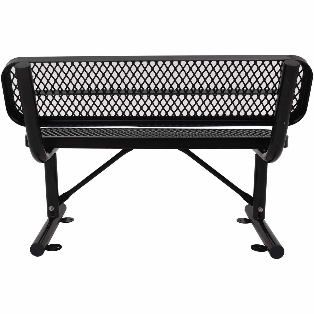 6' Outdoor Steel Bench With Backrest | 5 Pieces | Steel | Outdoor Living