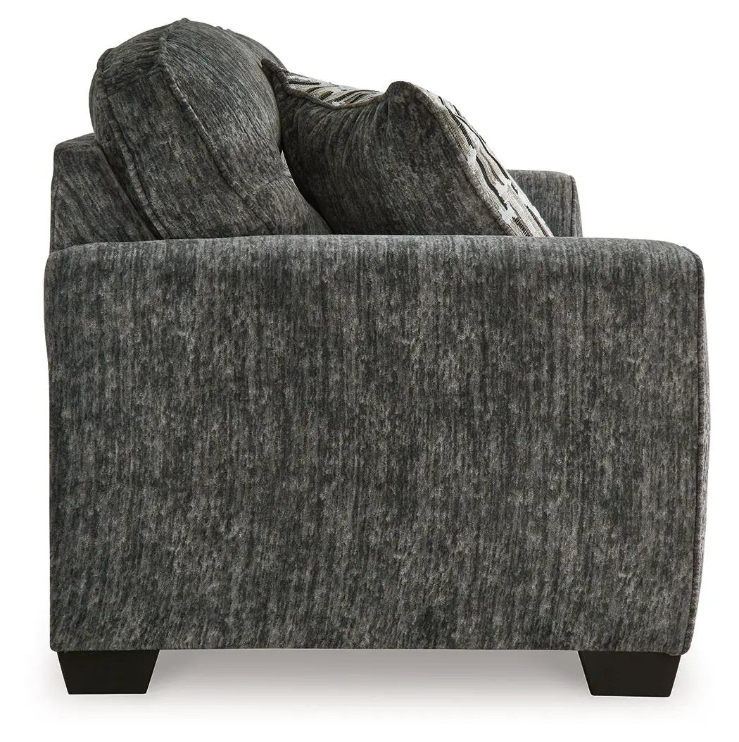 Lonoke Living Room Set | Sofa And Loveseat | Plush Upholstery | Dark Tri-Block Legs