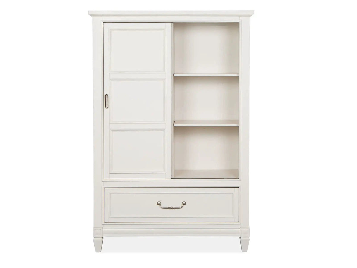 Willowbrook Door Chest | 20 x 44 x 65.38 in | Veneer & Wood | Egg Shell White With Slight Rub Through
