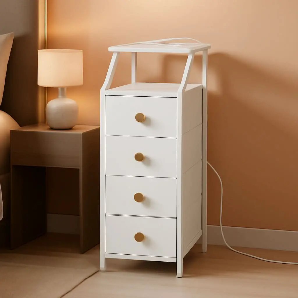 UltraSlimVertical Dresser With USB Charging Station White from PriceLows™
