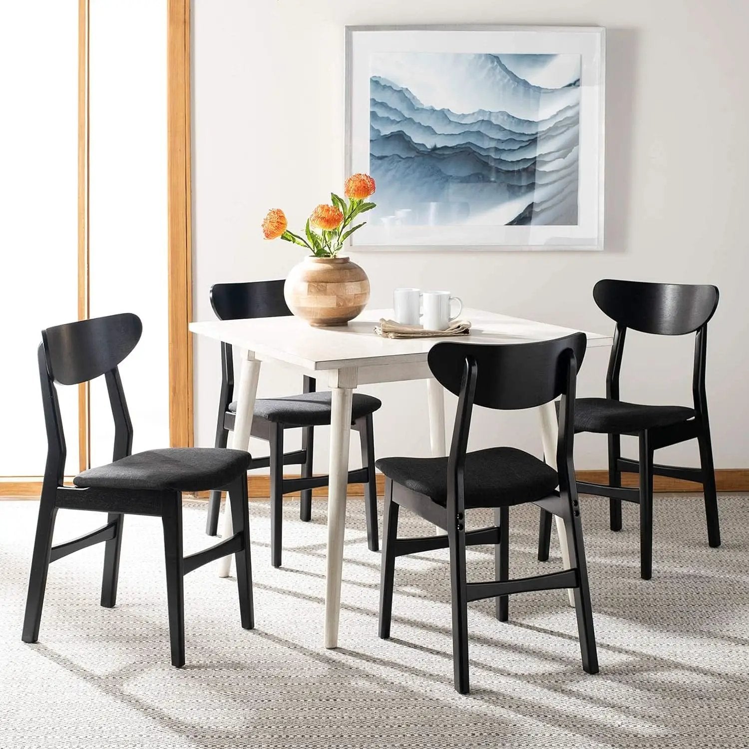 Home Lucca Retro Black Cushion Dining Chair Set Of 2 Wood from PriceLows™