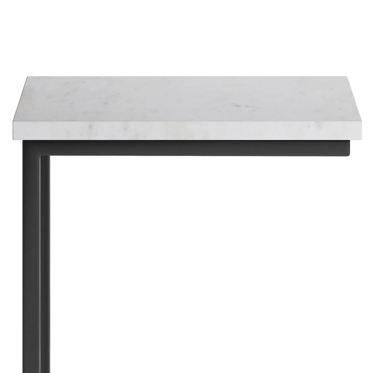 Skyler C-Shaped Side Table | Handcrafted | Powder-Coated Metal Base | Slide-Under Design