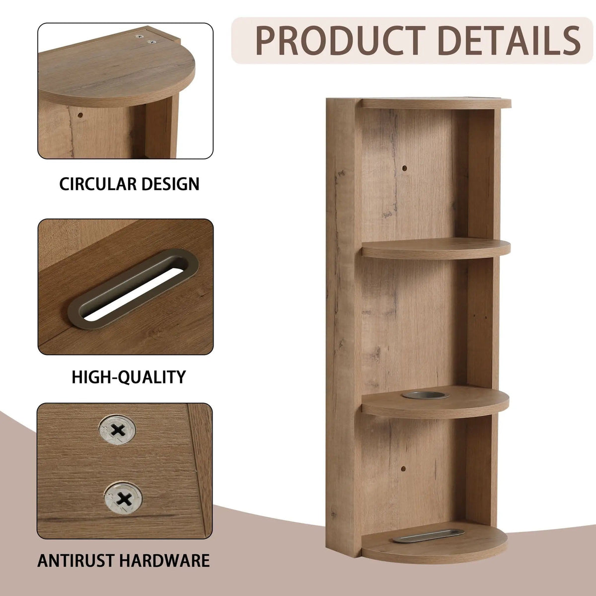Bathroom Wall Mounted Storage Rack With Float Mounting Design Wall Shelf | 2 Pieces | Plywood | Bathroom