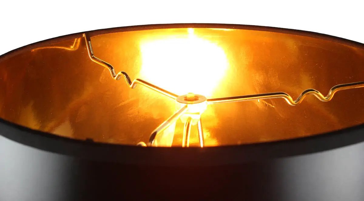Floor Lampshade | 16 Inch W X 11 Inch H | Black Hardback Parchment | Gold Lined