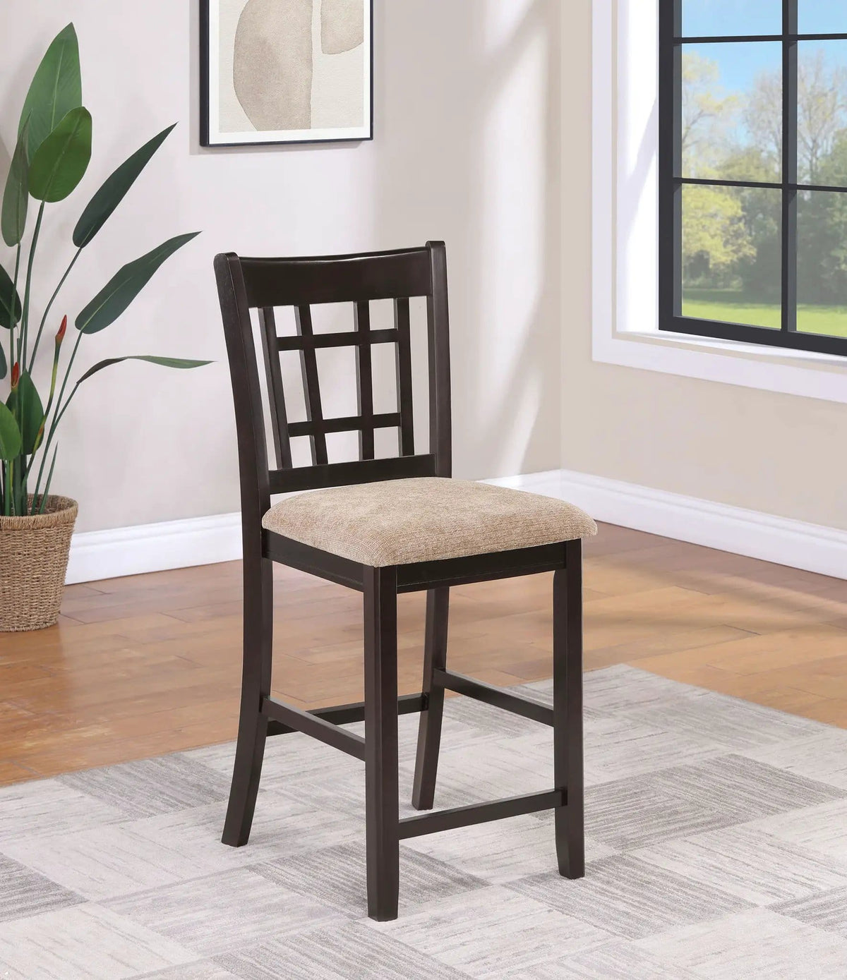 Lavon Wood Counter Height Dining Chair Tan and Espresso (Set of 2) Counter Height | 18.5 x 20.25 x 41.25 in | Wood | Dining Room